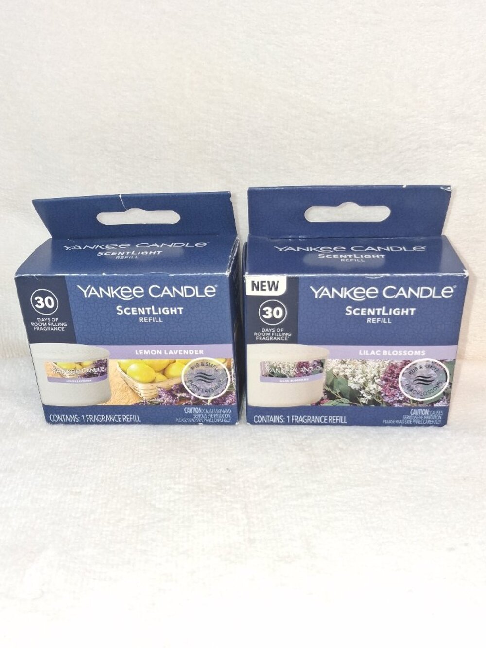 Yankee Candle LEMON LAVENDER & LILAC BLOSSOMS ScentLight Refill New Lot of 2